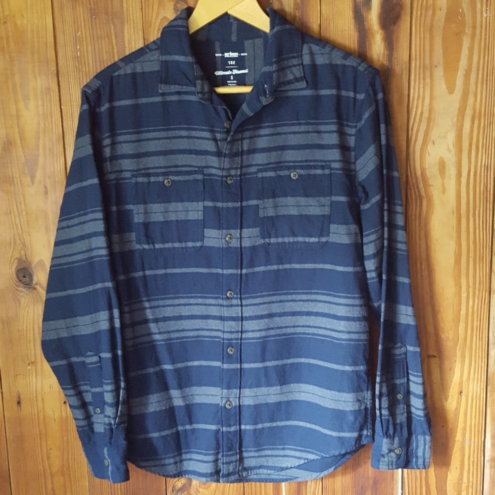 Urban Pipeline Ultimate Flannel Button Up Shirt Mens Size S Navy Gray Western